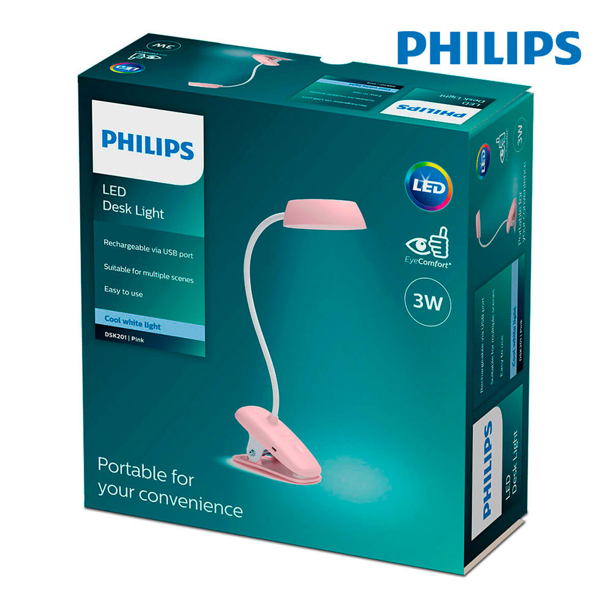 Stalinė lempa Philips Lámpara de mesa Rožinė 3 W